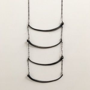 Bloodmilk Silver Snake Rib Ladder Necklace